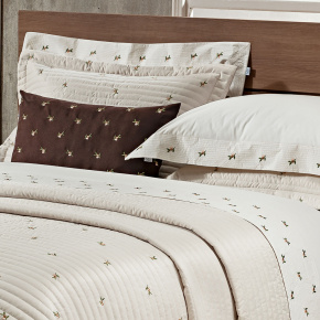 Roupa de Cama Casal Ellora 200 Fios 100% Algodão 04 Peças - Palha