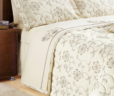 Roupa de Cama Casal King Kit Siena 200 Fios 04 Peças - Marfim