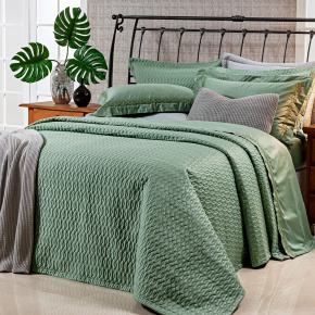 Roupa de Cama Casal Queen Dakar 400 Fios Egípcio 100% Algodão  04 Peças - Verde