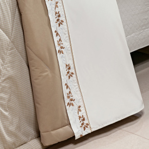 Roupa de Cama Casal Queen Londres 200 Fios 100% Algodão 04 Peças - Palha / Bege