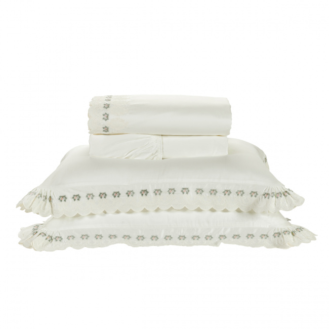 Roupa de Cama Casal Queen Venetto 400 Fios Egípcio 100% Algodão 04 Peças - Palha