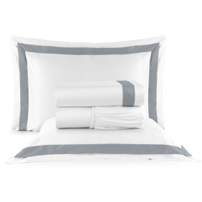 Roupa de Cama King Atualli 400 Fios 100% Fibra de Bambu 04 Peças - Cinza