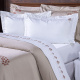 Roupa de Cama King Bordada Sierra 400 Fios Egípcios 100% Algodão 04 Peças - Branco