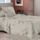 Roupa de Cama King Karsten Microfibra Pré-Lavado 90 gramas 04 Peças - Floral Bege