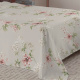 Roupa de Cama King Karsten Microfibra Pré-Lavado 90 gramas 04 Peças - Floral Bege