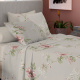 Roupa de Cama King Karsten Microfibra Pré-Lavado 90 gramas 04 Peças - Floral Bege