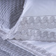 Roupa de Cama King Monaco 400 Fios 100% Algodão Egípcios 04 Peças - Cinza