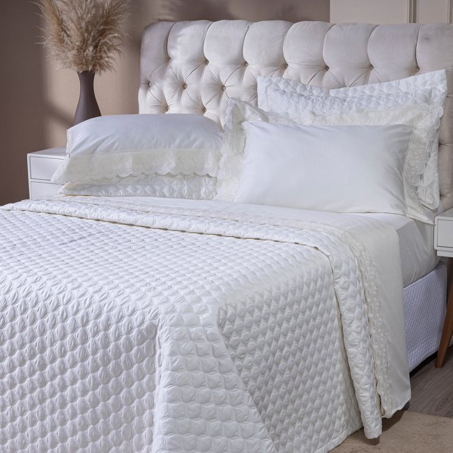 Roupa de Cama King Monaco 400 Fios 100% Algodão Egípcios 04 Peças - Palha