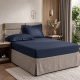 Roupa de Cama Lençol Casal Pádua 400 Fios Egípcio 100% Algodão Bordado Ponto Ajour 03 Peças - Azul