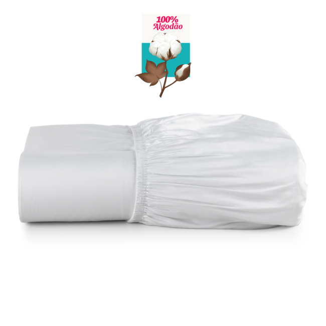 Roupa de Cama Lençol Casal Pádua 400 Fios Egípcio 100% Algodão Bordado Ponto Ajour 03 Peças - Branco
