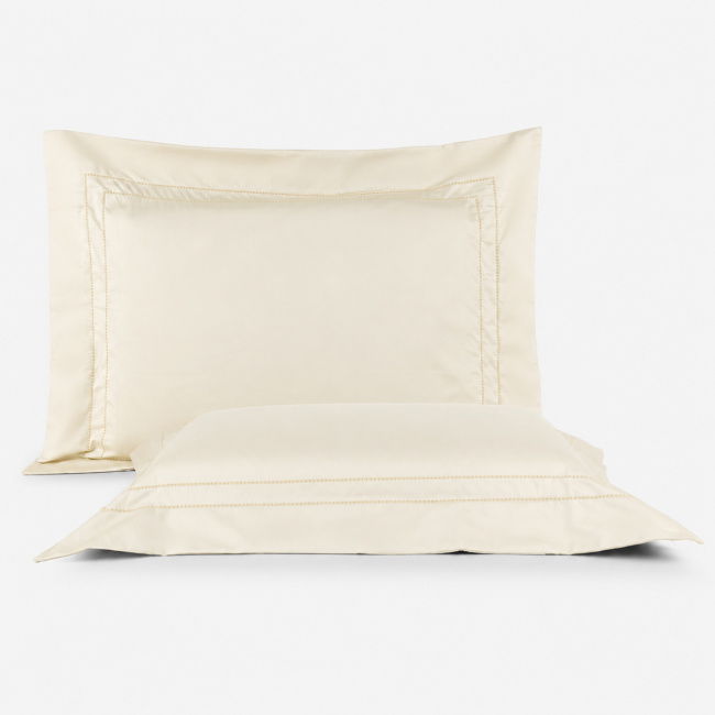 Roupa de Cama Lençol Casal Pádua 400 Fios Egípcio 100% Algodão Bordado Ponto Ajour 03 Peças - Palha