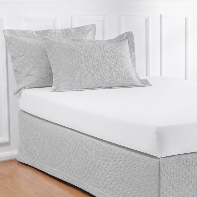 Roupa de Cama Lençol King Pádua 400 Fios Egípcio 100% Algodão Bordado Ponto Ajour 03 Peças - Branco