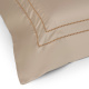 Roupa de Cama Lençol King Pádua 400 Fios Egípcio 100% Algodão Bordado Ponto Ajour 03 Peças - Cáqui