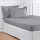 Roupa de Cama Lençol King Pádua 400 Fios Egípcio 100% Algodão Bordado Ponto Ajour 03 Peças - Concreto
