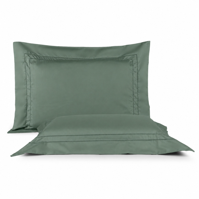 Roupa de Cama Lençol King Pádua 400 Fios Egípcio 100% Algodão Bordado Ponto Ajour 03 Peças - Verde
