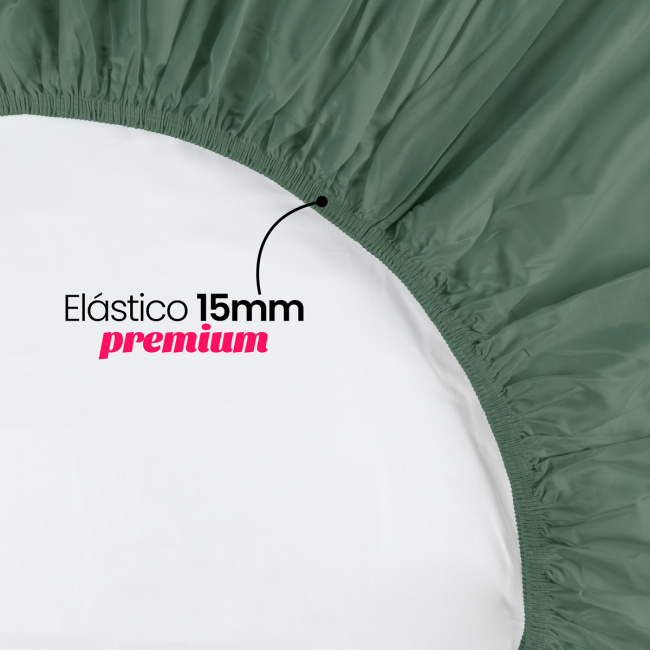 Roupa de Cama Lençol King Pádua 400 Fios Egípcio 100% Algodão Bordado Ponto Ajour 03 Peças - Verde