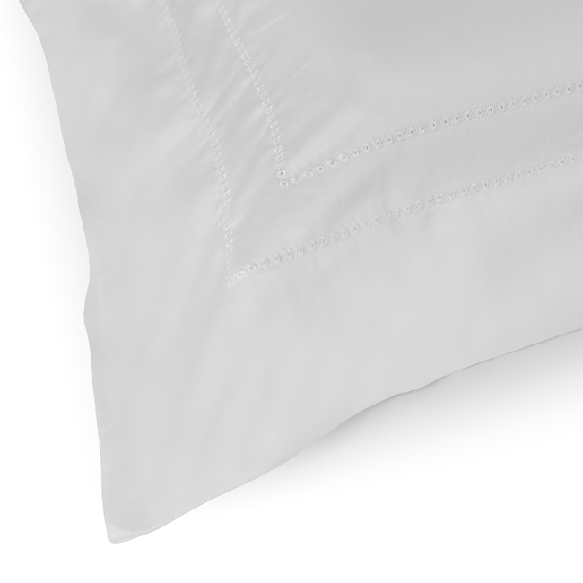Roupa de Cama Lençol Queen Pádua 400 Fios Egípcio 100% Algodão Bordado Ponto Ajour 03 Peças - Branco