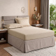 Roupa de Cama Lençol Queen Pádua 400 Fios Egípcio 100% Algodão Bordado Ponto Ajour 03 Peças - Cáqui