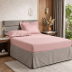 Roupa de Cama Lençol Queen Pádua 400 Fios Egípcio 100% Algodão Bordado Ponto Ajour 03 Peças - Rosa Chá
