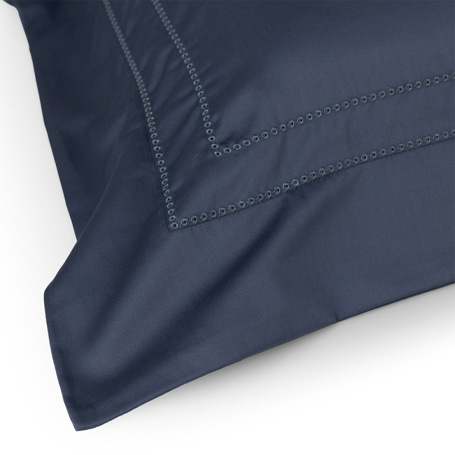 Roupa de Cama Lençol Solteiro King Pádua 400 Fios Egípcio 100% Algodão Bordado Ponto Ajour 03 Peças - Azul