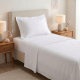 Roupa de Cama Lençol Solteiro King Pádua 400 Fios Egípcio 100% Algodão Bordado Ponto Ajour 03 Peças - Branco