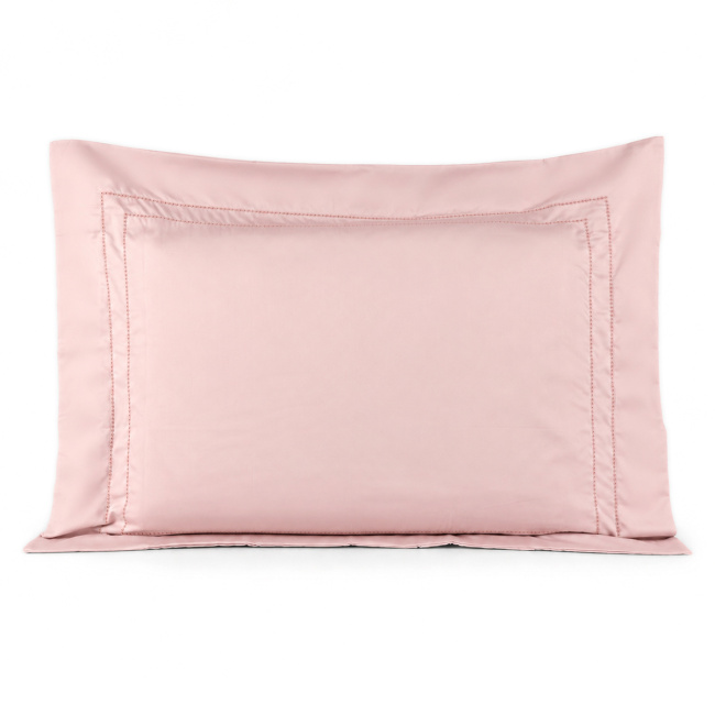 Roupa de Cama Lençol Solteiro King Pádua 400 Fios Egípcio 100% Algodão Bordado Ponto Ajour 03 Peças - Rosa Chá