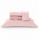 Roupa de Cama Lençol Solteiro King Pádua 400 Fios Egípcio 100% Algodão Bordado Ponto Ajour 03 Peças - Rosa Chá