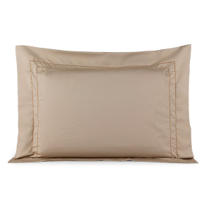 Roupa de Cama Lençol Solteiro Pádua 400 Fios Egípcio 100% Algodão Bordado Ponto Ajour 03 Peças - Cáqui
