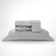 Roupa de Cama Lençol Solteiro Pádua 400 Fios Egípcio 100% Algodão Bordado Ponto Ajour 03 Peças - Concreto