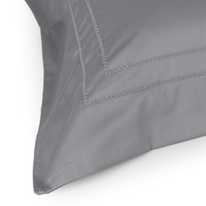 Roupa de Cama Lençol Solteiro Pádua 400 Fios Egípcio 100% Algodão Bordado Ponto Ajour 03 Peças - Concreto