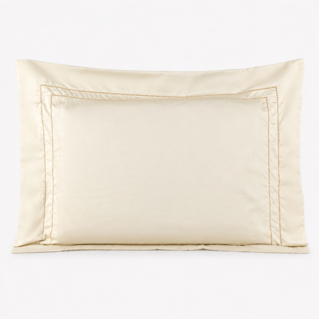 Roupa de Cama Lençol Solteiro Pádua 400 Fios Egípcio 100% Algodão Bordado Ponto Ajour 03 Peças - Palha