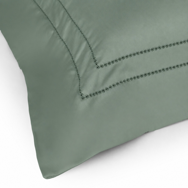 Roupa de Cama Lençol Solteiro Pádua 400 Fios Egípcio 100% Algodão Bordado Ponto Ajour 03 Peças - Verde
