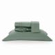 Roupa de Cama Lençol Solteiro Pádua 400 Fios Egípcio 100% Algodão Bordado Ponto Ajour 03 Peças - Verde