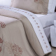 Roupa de Cama Queen Bordada Sierra 400 Fios Egípcios 100% Algodão 04 Peças - Branco