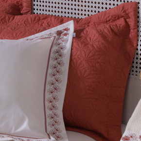 Roupa de Cama Queen Lustria 200 Fios 100% Algodão 2,60m x 2,40m 04 Peças - Terracota