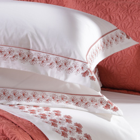 Roupa de Cama Queen Lustria 200 Fios 100% Algodão 2,60m x 2,40m 04 Peças - Terracota
