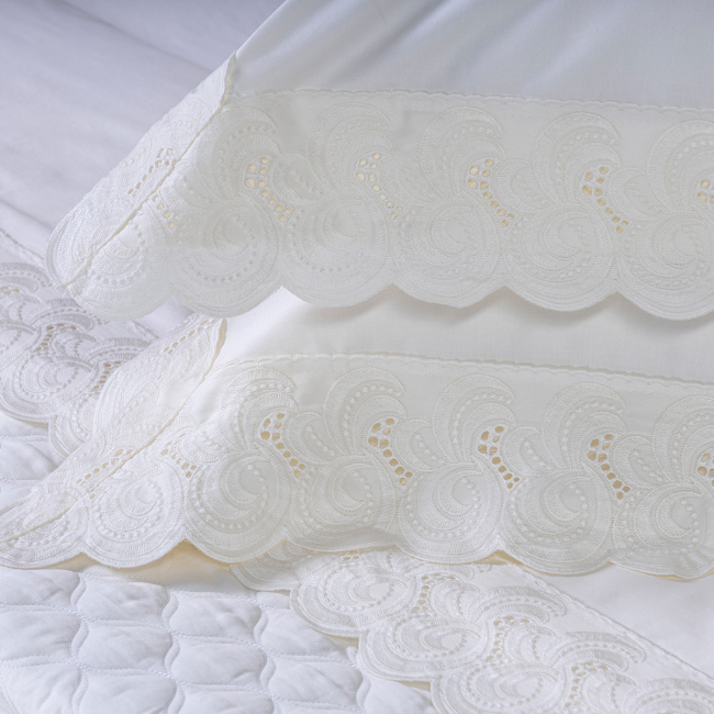 Roupa de Cama Queen Monaco 400 Fios Algodão Egípcios 04 Peças - Palha