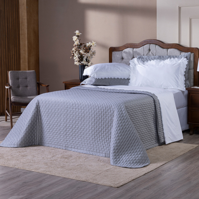 Roupa de Cama Lençol Queen Oliviéri Percal 400 Fios Egípcio Bordado 100% Algodão 04 Peças - Branco