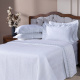 Roupa de Cama Lençol Queen Oliviéri Percal 400 Fios Egípcio Bordado 100% Algodão 04 Peças - Cinza