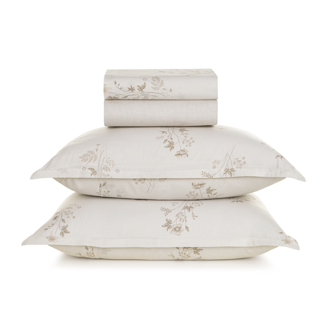 Roupa de Cama Queen Zaya Percal 160 Fios 100% Algodão 2,40m x 2,40m 04 Peças - Estampado