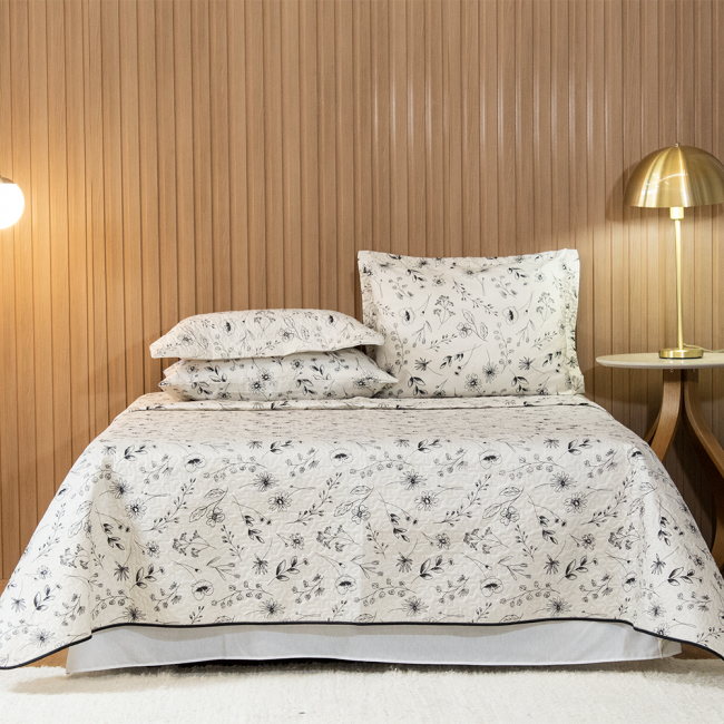 Roupa de Cama Solteiro Basic Tecido 180 Fios Poliéster 02 Peças - Minimal Floral