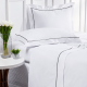 Roupa de Cama Solteiro Glass Clean em Algodão 200 Fios 3 Pcs - Branco / Preto