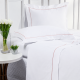 Roupa de Cama Solteiro Glass Clean em Algodão 200 Fios 3 Pcs - Branco / Rosê