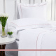 Roupa de Cama Solteiro Glass Clean em Algodão 200 Fios 3 Pcs - Branco / Rosê