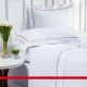 Roupa de Cama Solteiro King Glass Clean 200 Fios 100% Algodão 03 Peças - Branco / Vermelho
