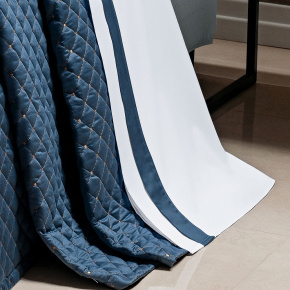 Roupa de Cama Solteiro King Laisa 400 Fios Egípcio 100% Algodão 03 Peças - Azul