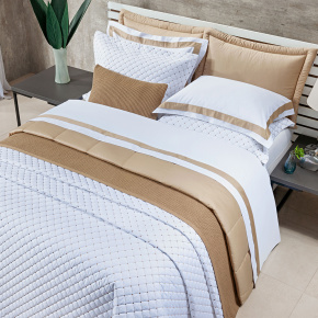 Roupa de Cama Solteiro King Laisa 400 Fios Egípcio 100% Algodão 03 Peças - Dourado