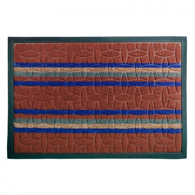 Tapete Antiderrapante Capacho Nasty 60cm x 40cm 01 Peça - Terracota Listrado