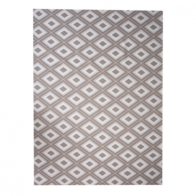 Tapete Geométrico Jacquard 2,0m x 1,36m Pratik Oásis - Losango Bege