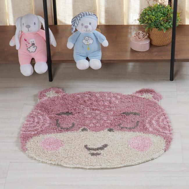 Tapete Infantil Animais da Floresta Algodão 60cm x 50cm - Ursinha